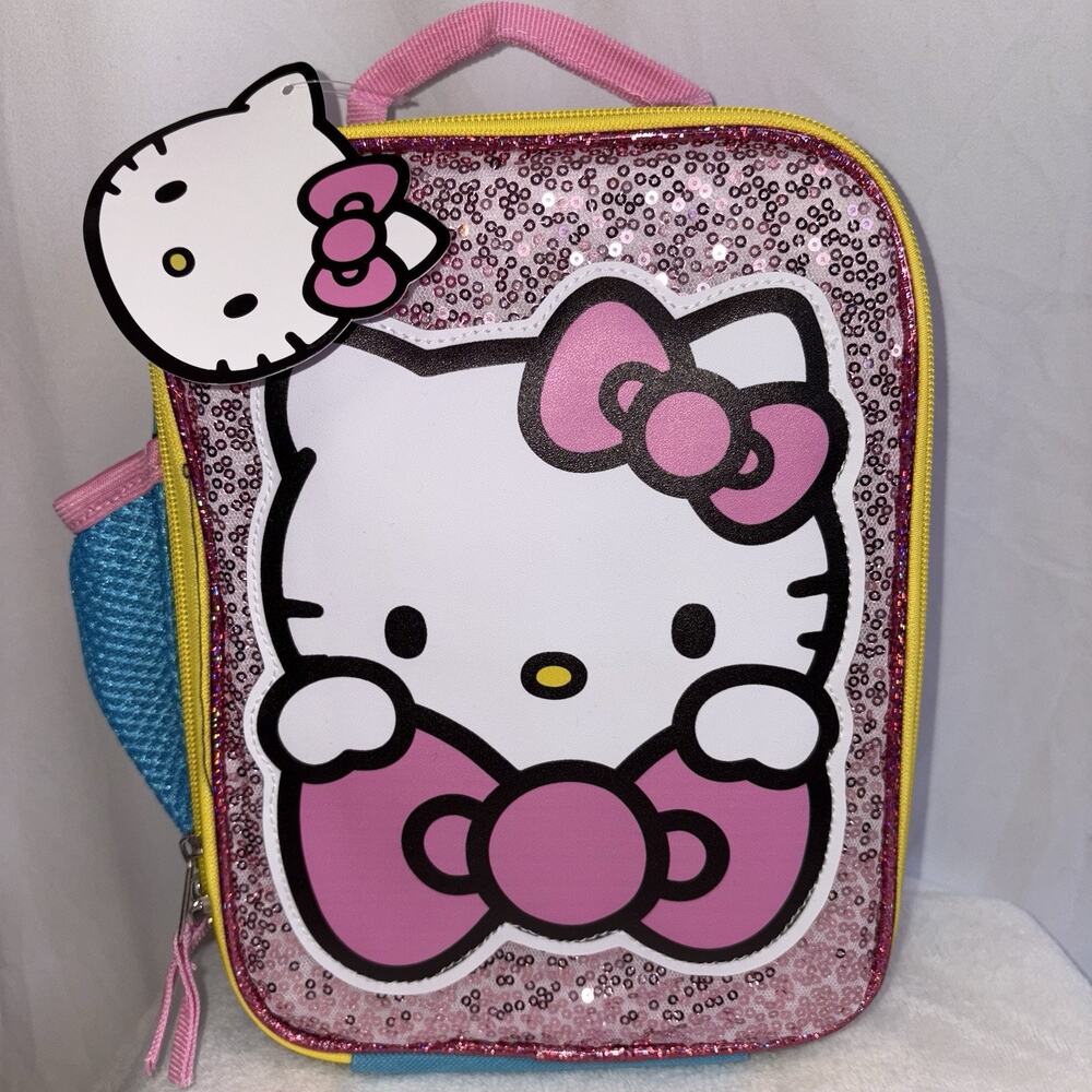 Hello Kitty Insulated Lunch Bag Softshell Sparkle Zip Around 10x8 Inch NWT